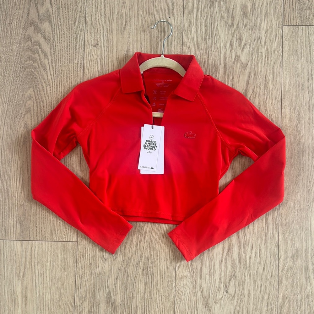 Lacoste Red Long Sleeve Polo Shirt